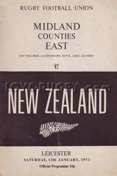 1973 Midland Counties (East) v New Zealand  Rugby Programme
